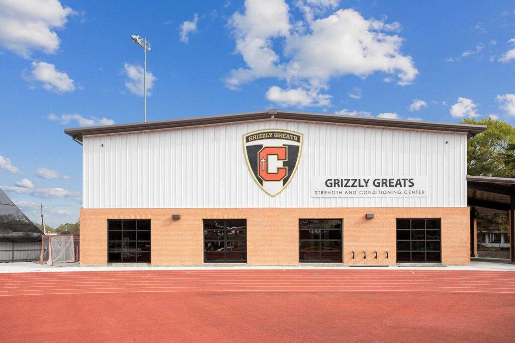 Catholic High School Speed and Strength Training Facility Ritter Maher Architects Baton Rouge